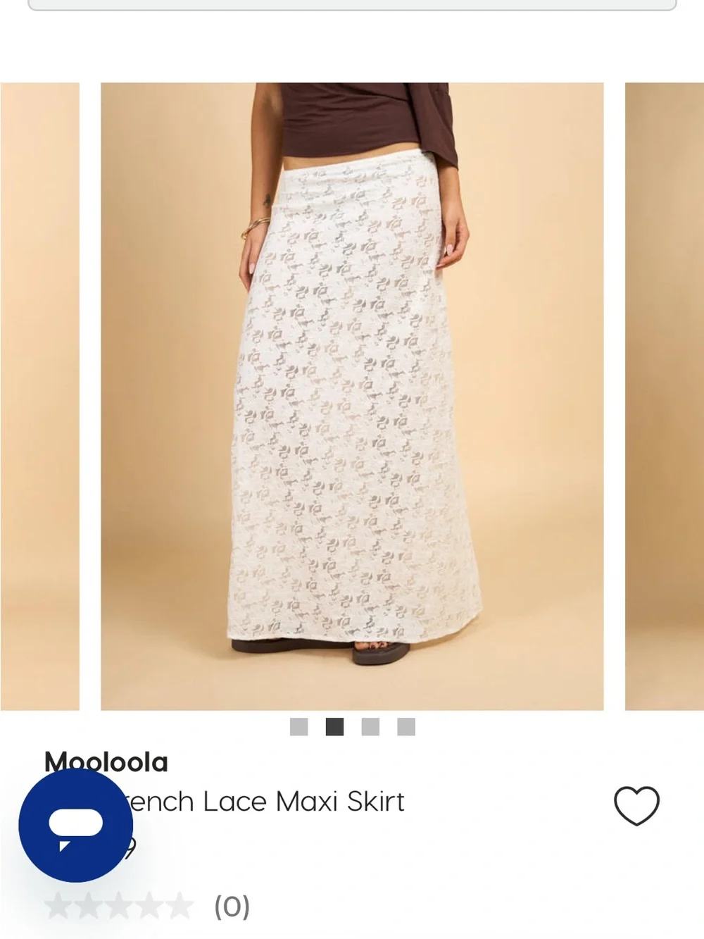 City beach  white French Lace Maxi Skirt